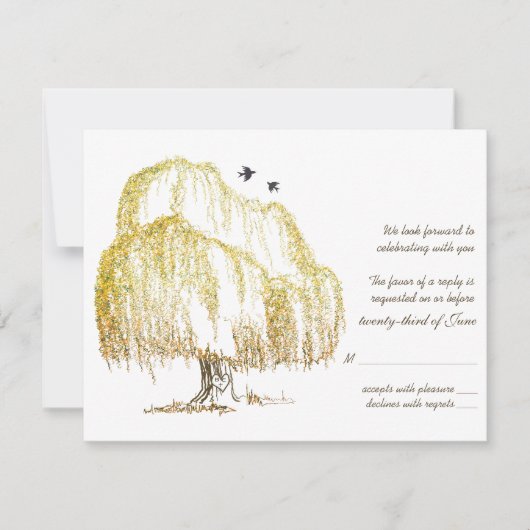 Herbst-Willow-Tree-Hochzeitskarte RSVP Karte (Vorderseite)