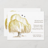 Herbst-Willow-Tree-Hochzeitskarte RSVP Karte (Vorne/Hinten)