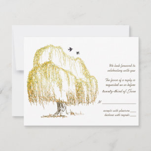 Herbst-Willow-Tree-Hochzeitskarte RSVP Karte