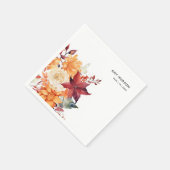 Herbst Winter Elegantes florales Brautparty Serviette (Ecke)