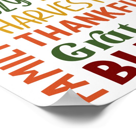 Herbst Winter Erntedank Urlaub zum Glück Poster (Ecke)