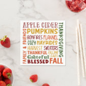 Herbst Winter Erntedank Urlaub zum Glück Serviette (Beispiel)