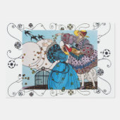 Herbst, Winter Frühling Art Deco Frauen Schönheit  Geschenkpapier Set (Vorderseite 3)