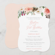 Herbst Winter Girl Taufe 1. Geburtstag Party