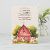 Herbst Winter Herbst Farm Wedding Einladung (Stehend Vorderseite)