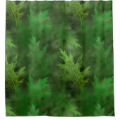Herbst Winter Herbstlaub Green Shimmer Leaf Duschvorhang (Vorderseite)