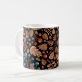 Herbst Winter Pflanze: Vintages Muster Kaffeetasse (Vorderseite Links)