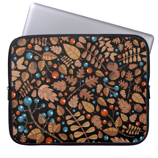 Herbst Winter Pflanze: Vintages Muster Laptopschutzhülle (Vorderseite)