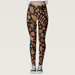 Herbst Winter Pflanze: Vintages Muster Leggings