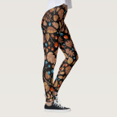 Herbst Winter Pflanze: Vintages Muster Leggings (Rechts)
