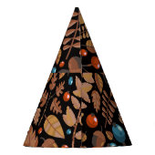 Herbst Winter Pflanze: Vintages Muster Partyhütchen (Rückseite)