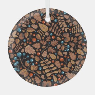 Herbst-Winter-Pflanzen: Vintage-Muster Ornament Aus Glas