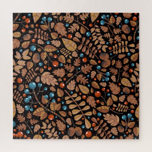 Herbst-Winter-Pflanzen: Vintage-Muster Puzzle (Vertikal)