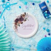 Herbst Winter Plum, Rosa und Gold Baby Dusche Pappteller (Party)