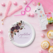 Herbst Winter Plum, Rosa und Gold Baby Dusche Pappteller (Party)