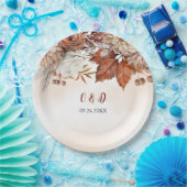 Herbst Winter Rustikale Braun-Blumenhochzeit Pappteller (Party)