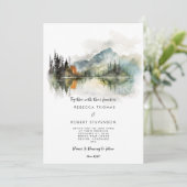 Herbst Winter rustikale Hochzeit Einladung (Stehend Vorderseite)