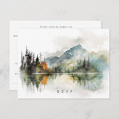 Herbst Winter rustikale Waldhochzeit rsvp Postkart Postkarte (Vorne/Hinten)