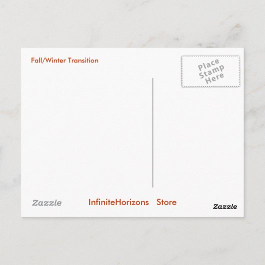 Herbst Winter Transition Postcard Postkarte (Rückseite)