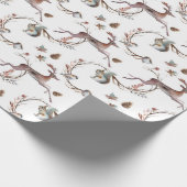 Herbst-Winter-Waldrotwild-Geschenk-Packpapier Geschenkpapier (Ecke)