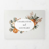 Herbst Winter Wedding Foto Tri-Fold Einladung (Cover)