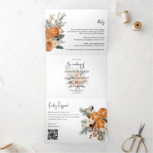 Herbst Winter Wedding Tri-Fold Einladung