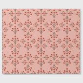 Herbst Winterberry Art Déco Geschenkpapier (Flach)