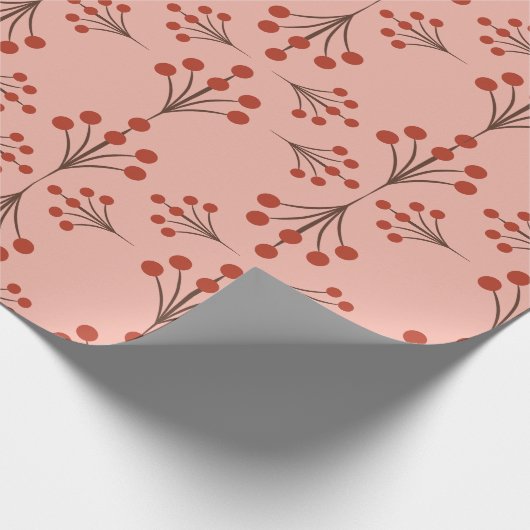 Herbst Winterberry Art Déco Geschenkpapier (Ecke)