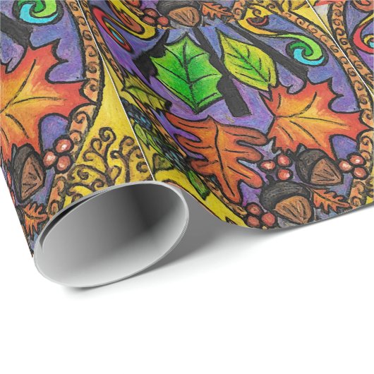 Herbst-/Winterelemente Geschenkpapier (Rolleneckpunkt)