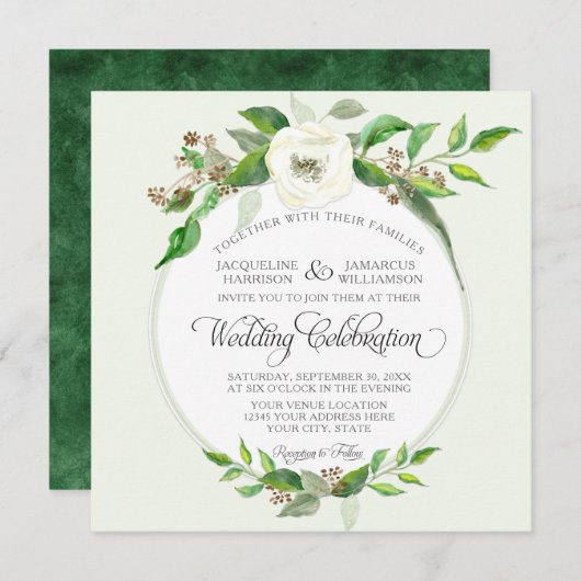 Herbst Winterwald Bohemisch BOHO Wasserfarbe Einladung (Vorne/Hinten)