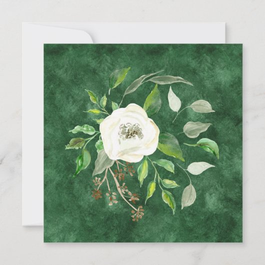 Herbst Winterwald Bohemisch BOHO Wasserfarbe Einladung (Rückseite)