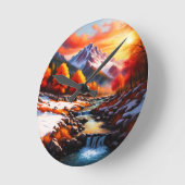 Herbst wird Winter Runde Wanduhr (Winkel)