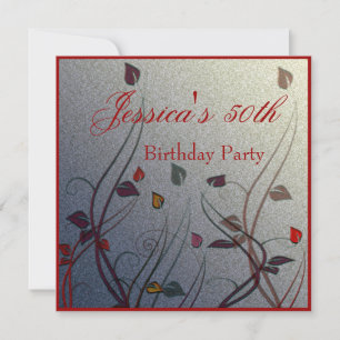 Herbst Wispy Leaf Floral 50. Geburtstag Einladung