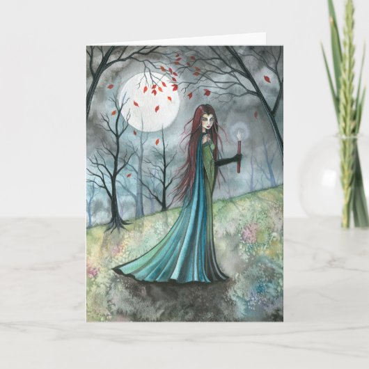 Herbst Wood Vampire Gothic Card Notecard Karte (Vorderseite)