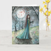 Herbst Wood Vampire Gothic Card Notecard Karte (Gelbe Blume)