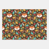 Herbst Woodland Herbst Fowl Pumpkin Geschenkpapier Set (Vorderseite)