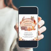 Herbst-Woodland-Tiere Kinderdusche Einladung