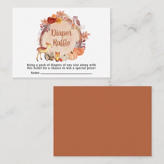 Herbst Woodland Tiere Windelwinddusche Begleitkarte (Vorne/Hinten)