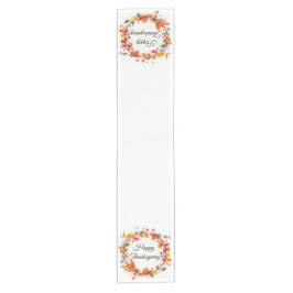 Herbst-Wreath-Happy Thanksgiving-Tischläufer Kurzer Tischläufer