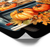 Herbst Y’all Yorkie Dogs Pumpkins Lkw Herbst Poster (Ecke)