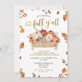 Herbst Y'all Party Herbst Orange Pumpfestival Einladung (Vorderseite)
