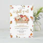 Herbst Y'all Party Herbst Orange Pumpfestival Einladung (Stehend Vorderseite)