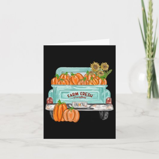 Herbst Y'all Truck Pumpkin Sonnenblumen Herbst Her Karte (Vorderseite)