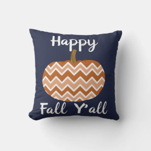 Herbst Zickzack Pumpkins & Navy Kissen
