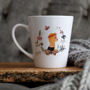 Herbst-Zigeuner-Wildblume   Aquarell-Illustration Milchtasse