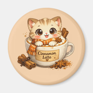 Herbst-Zimt-Latte-Kitty Magnet