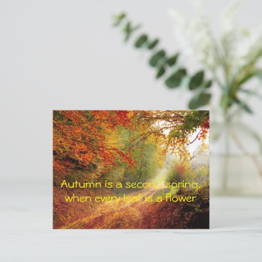 Herbst-Zitat Postkarte (Stehend Vorderseite)