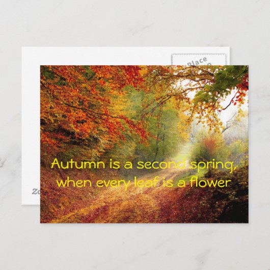 Herbst-Zitat Postkarte (Vorne/Hinten)