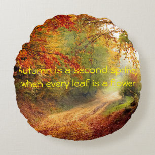 Herbst-Zitat Rundes Kissen