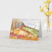 Herbst Zuhause Country Landschaft Herbstlaubs Pump Karte (Gelbe Blume)